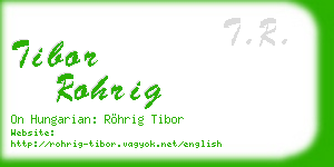 tibor rohrig business card